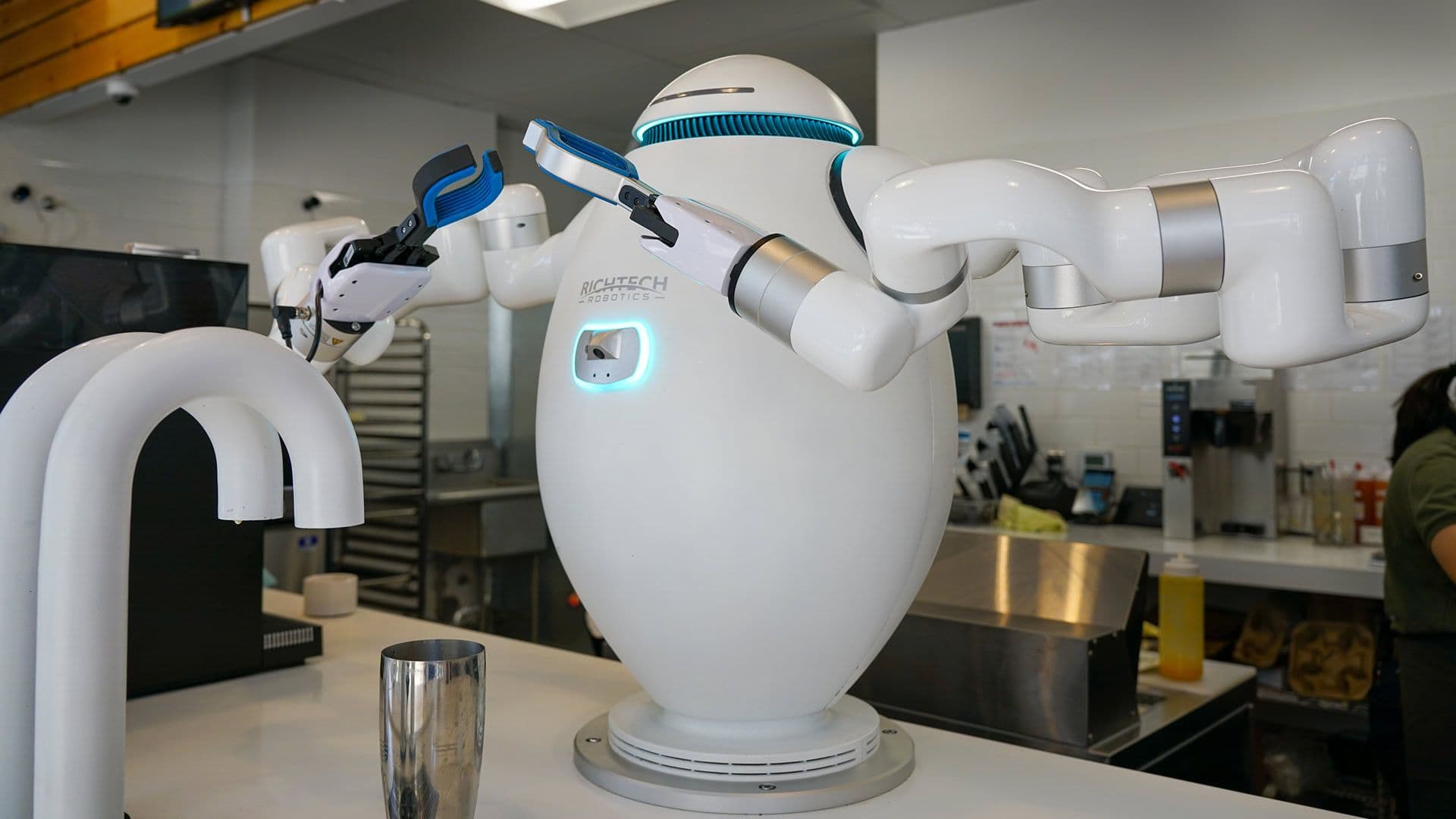 adam at a las vegas milk tea store