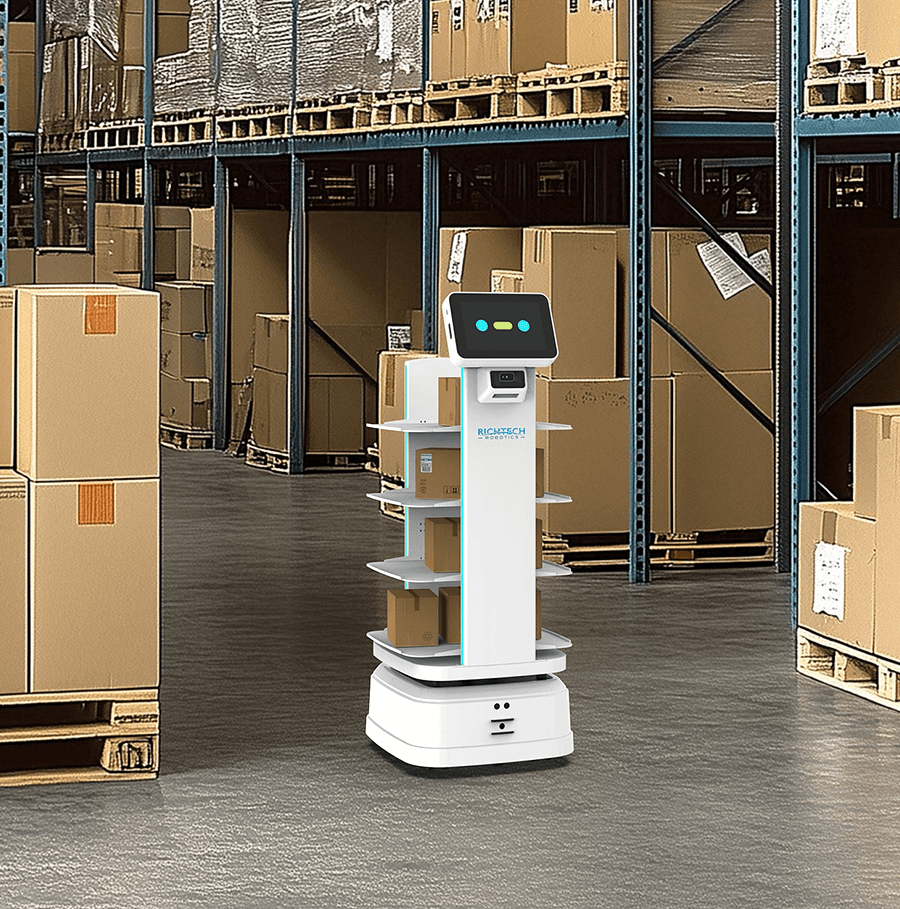 titan delivery robot in a warehouse