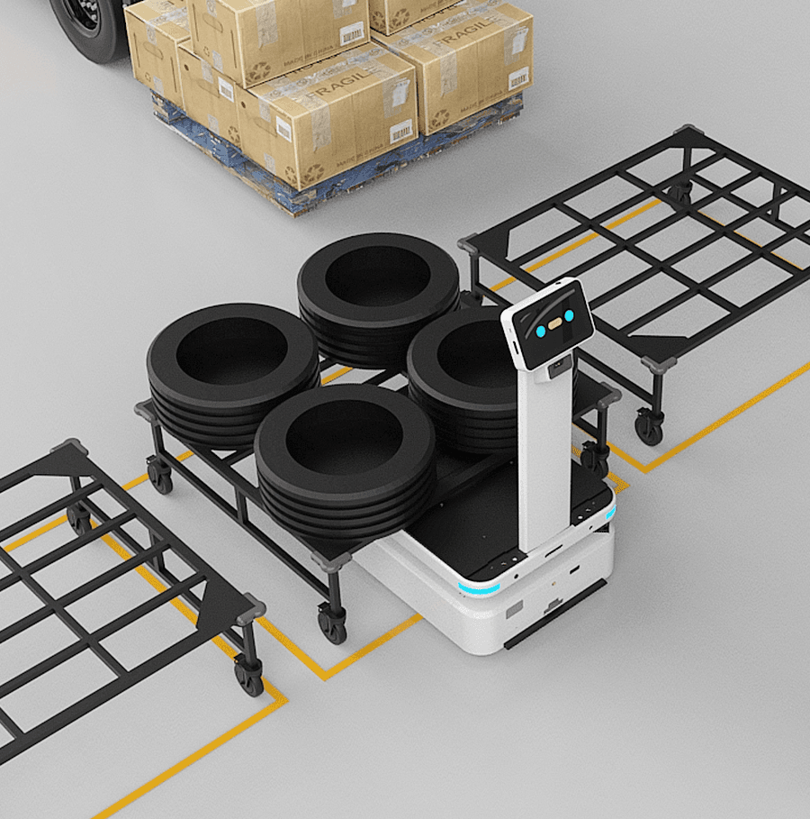 titan robot carrying a palletized load